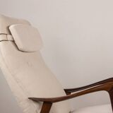Large Scandinavian Teak Armchair with Ottomans by Folke Ohlsson for Westnofa 1960.