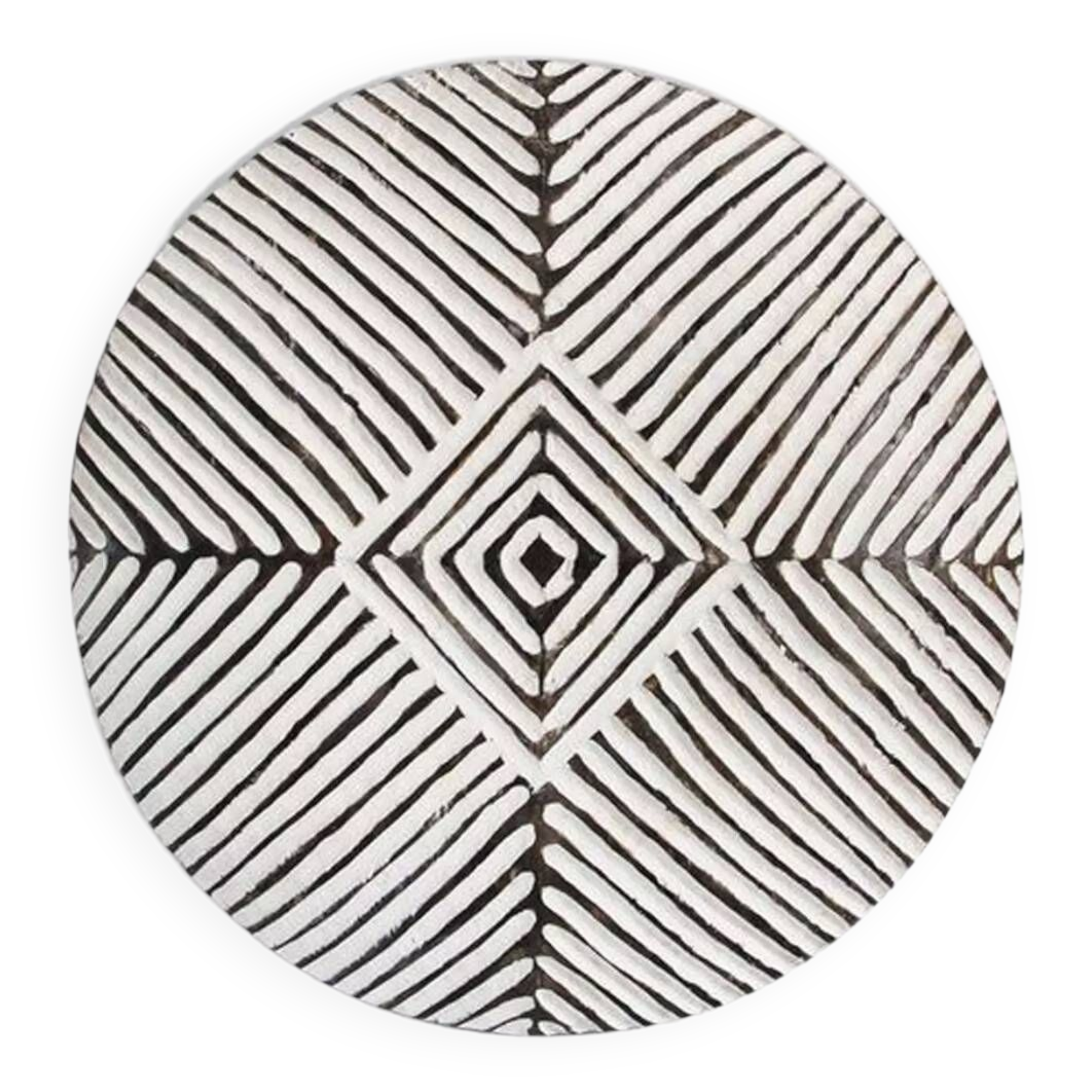 Traditional Bamileke round shield of 40cm