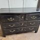 18th-century old chest of drawers, known as Parisian, with 4 drawers in a black patina.