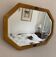 Vintage 1930s Art Deco bevelled octagonal mirror, wood and stucco - 66 x 45 cm