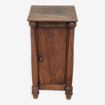 Empire bedside table with detached columns in walnut 19th