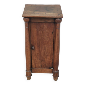 Empire bedside table with detached columns in walnut 19th