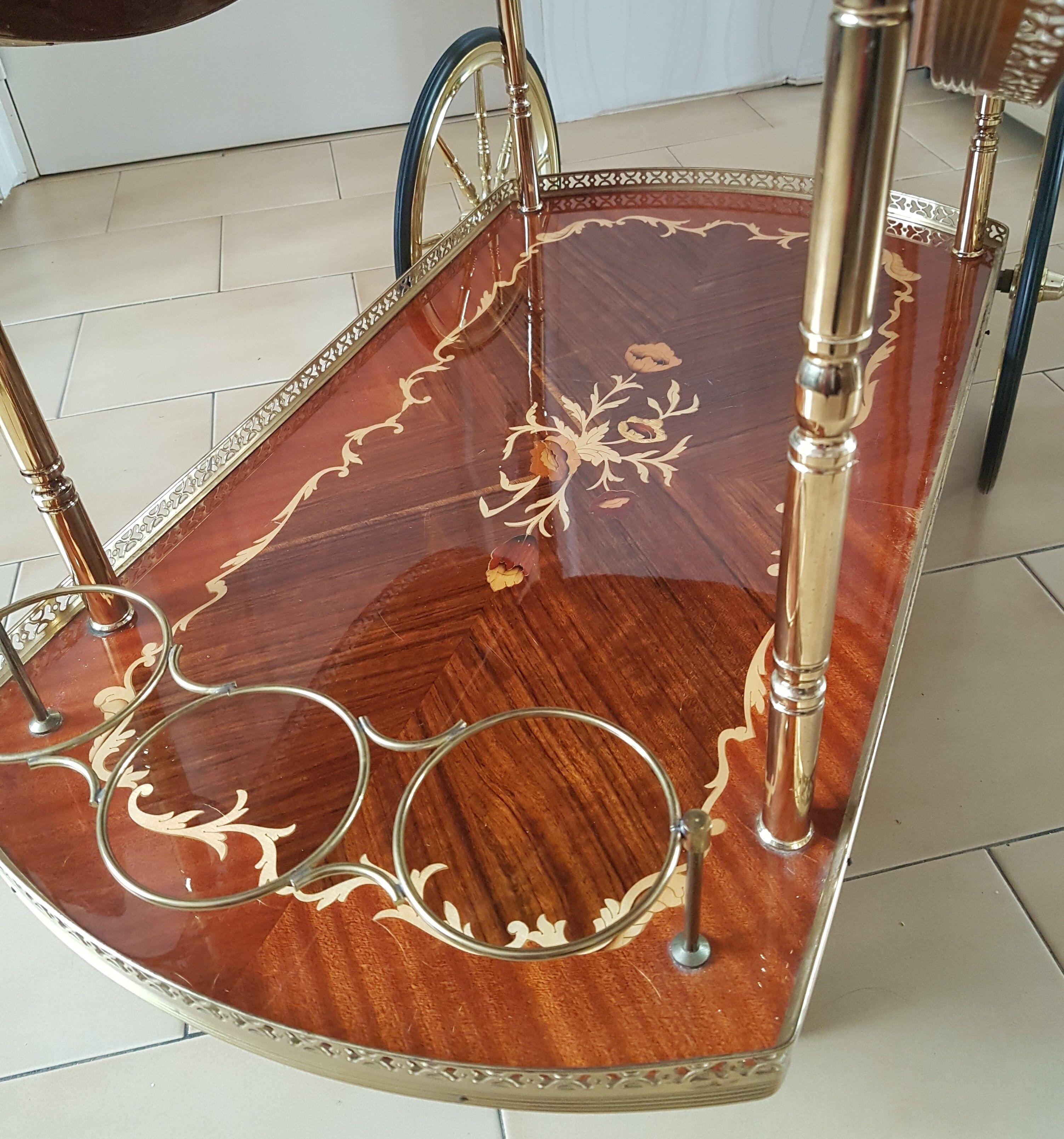 Old dessert in marquetry