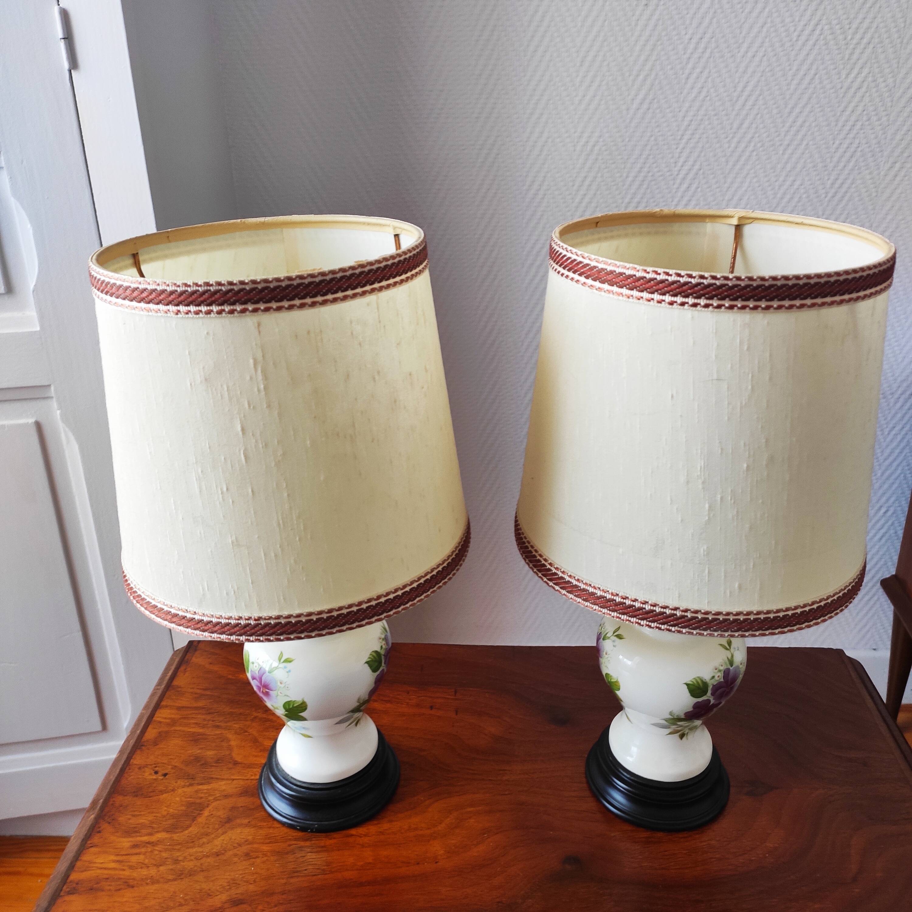 Pair of vintage ceramic bedside lamps