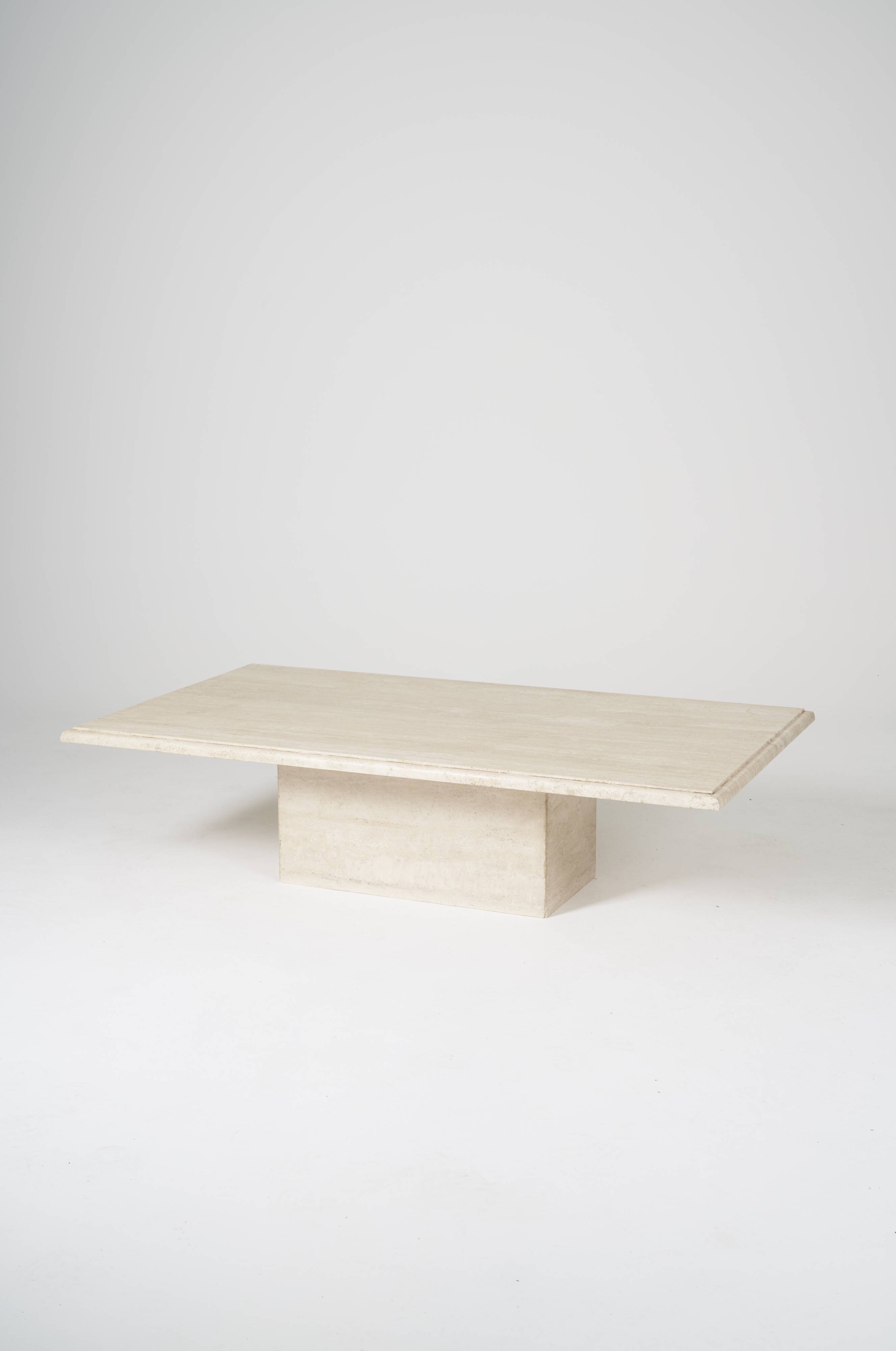 Table basse en travertin vintage 1980