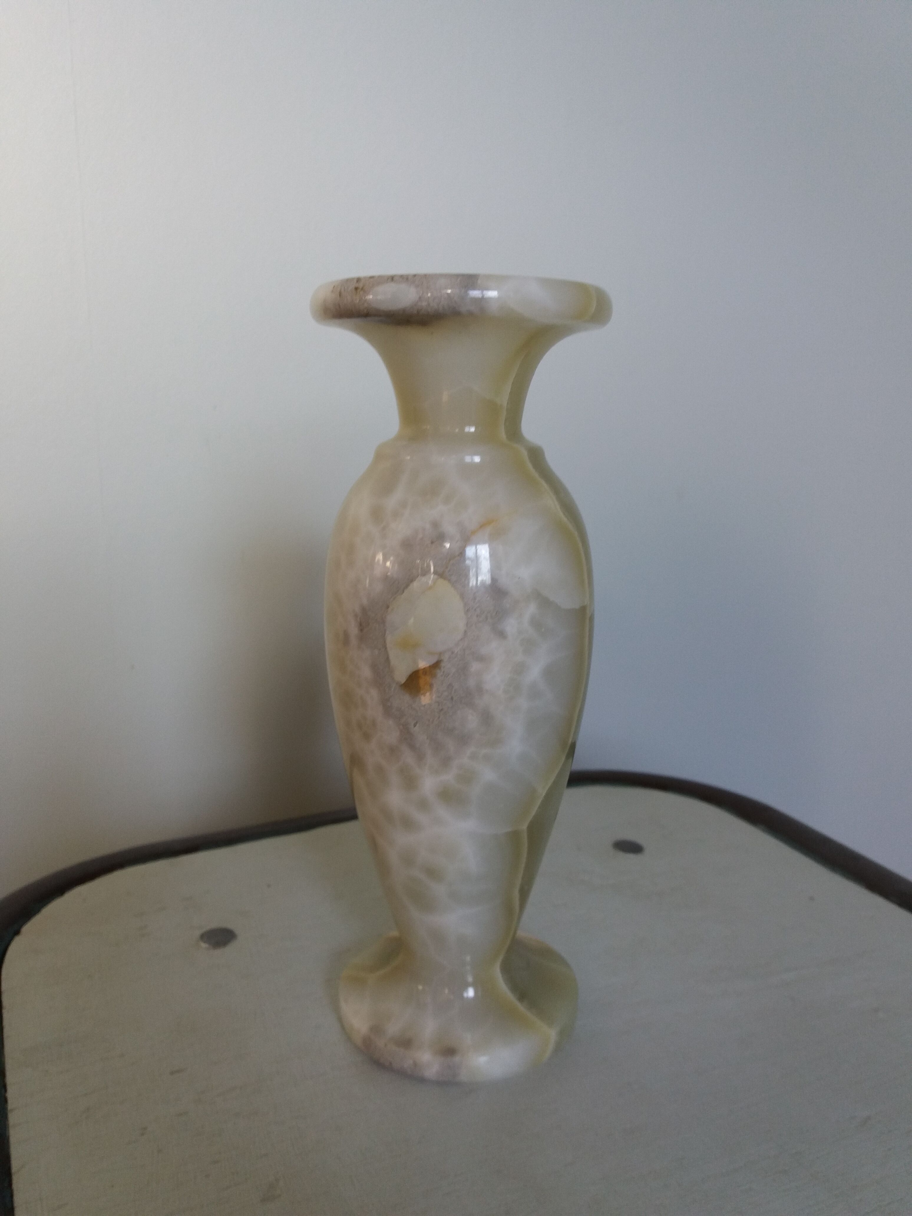 Polished marble vase
