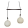 Danish Opaline and Teak Cascading Lamp by Nordisk Solar