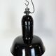 Industrial Black Enamel Factory Lamp with Cast Iron Top, 1930s