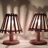 Pair of bamboo lamps