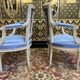 Pair of Louis XVI style cabriolet armchairs