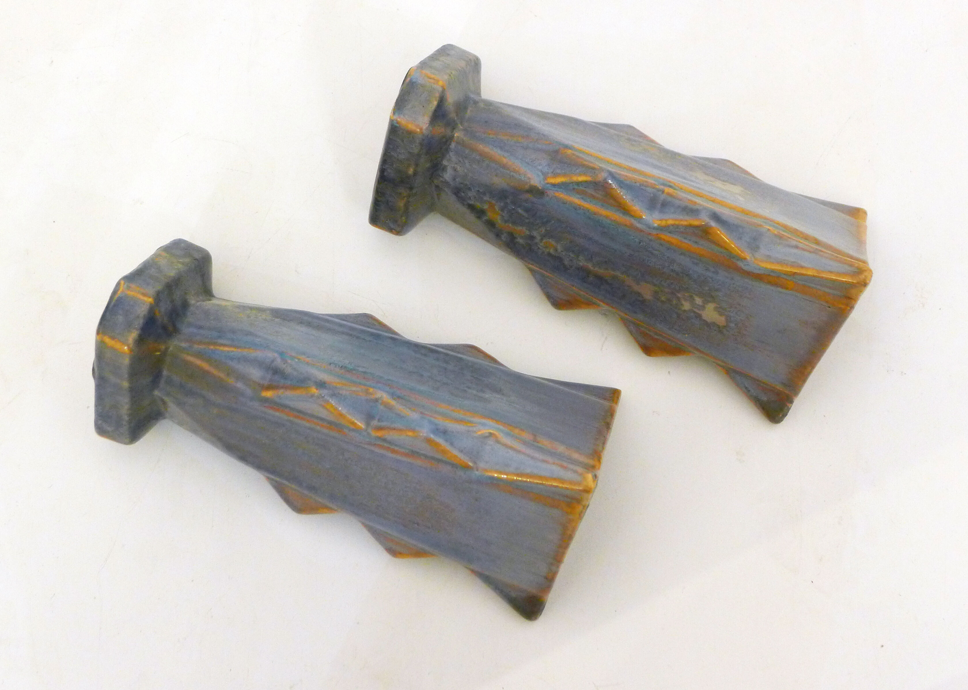 Pair of crystallized Art Deco vases