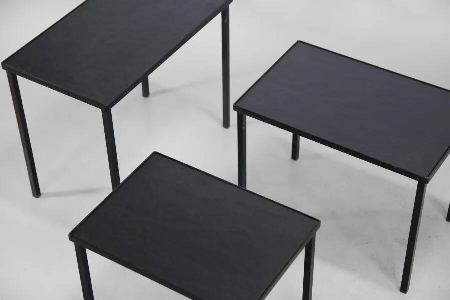 Minimalist set of slate side tables by Artimeta by Floris Fiedeldij