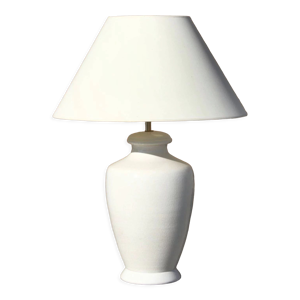 Lampe en faïence blanche tournée