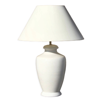 White earthenware lamp turned enamel tense by Alvino Bagni, Italy 1970s