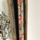 Paravent ancien bois et tissu fleuri