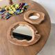 Set of 2 organic brutalist mirrors wood 1950s