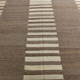 Beige Brown Oversize Vintage Kilim Rug, 322x388Cm