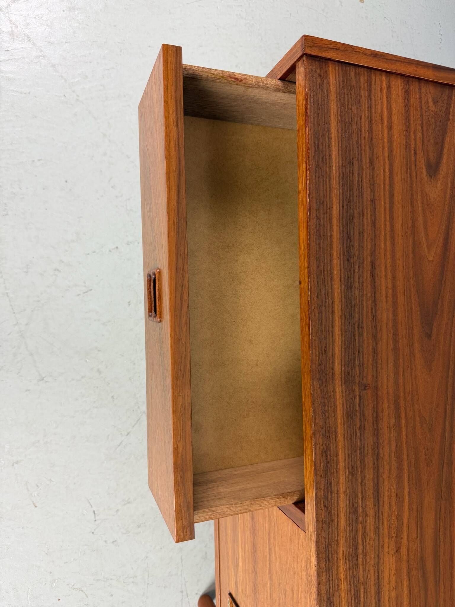 Danish teak low chest with four drawers, 1960s