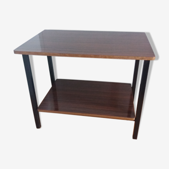 Table de chevet bout de canapé style moderniste formica et métal laqué noir