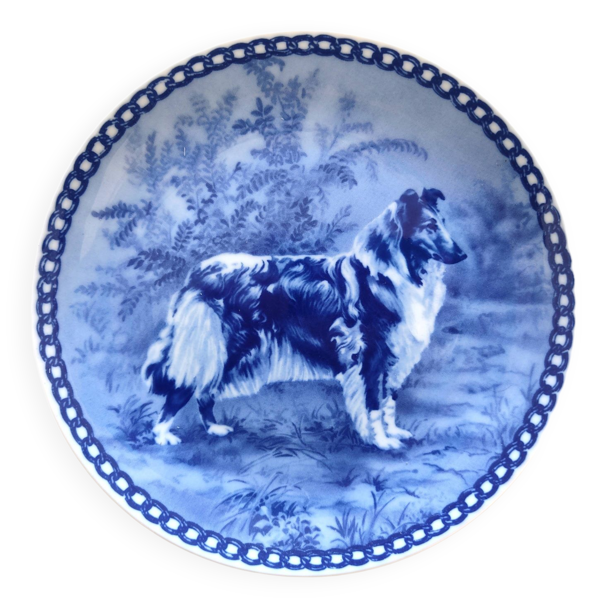 Danish porcelain Collie dog plate