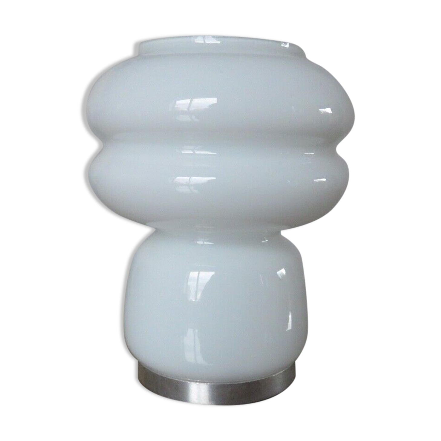 Mushroom lamp in white opaline 70s