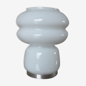 Mushroom lamp in white opaline 70s