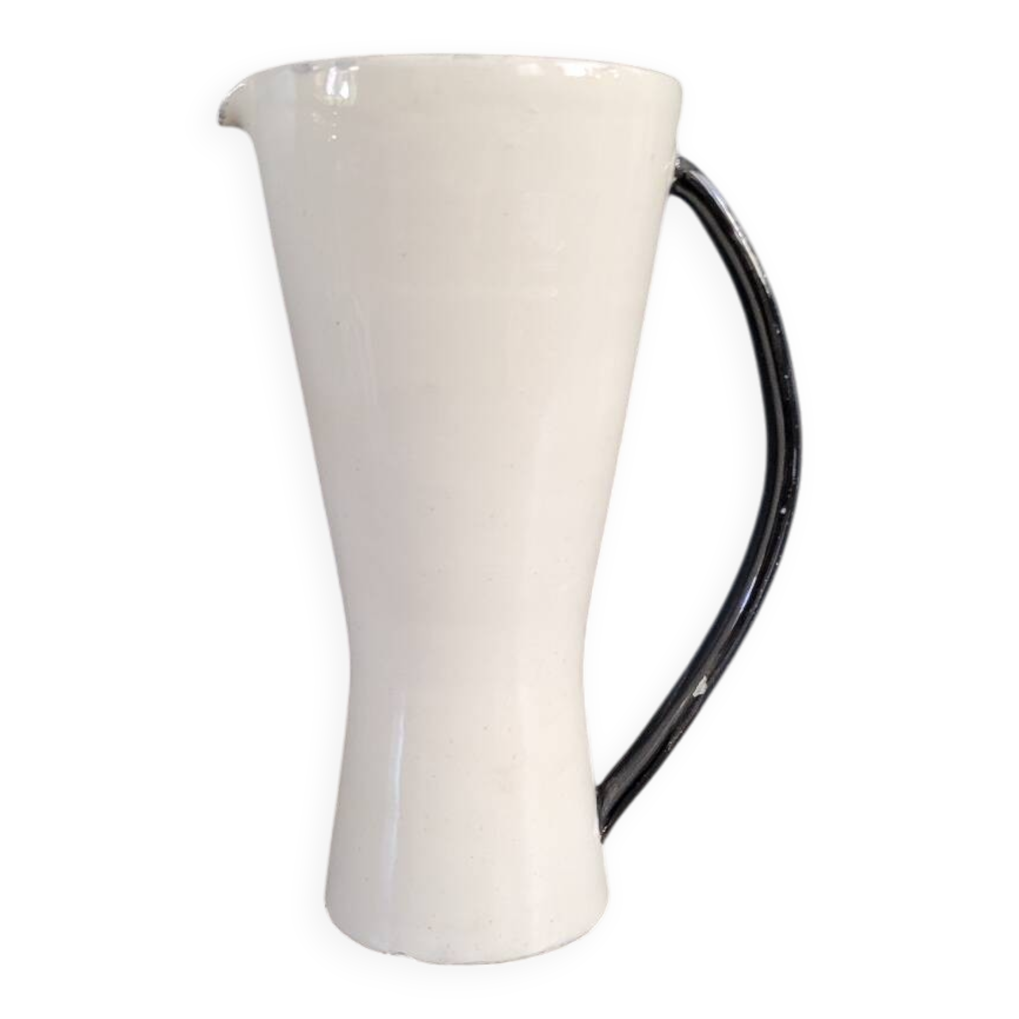 Vintage black and white diabolo pitcher