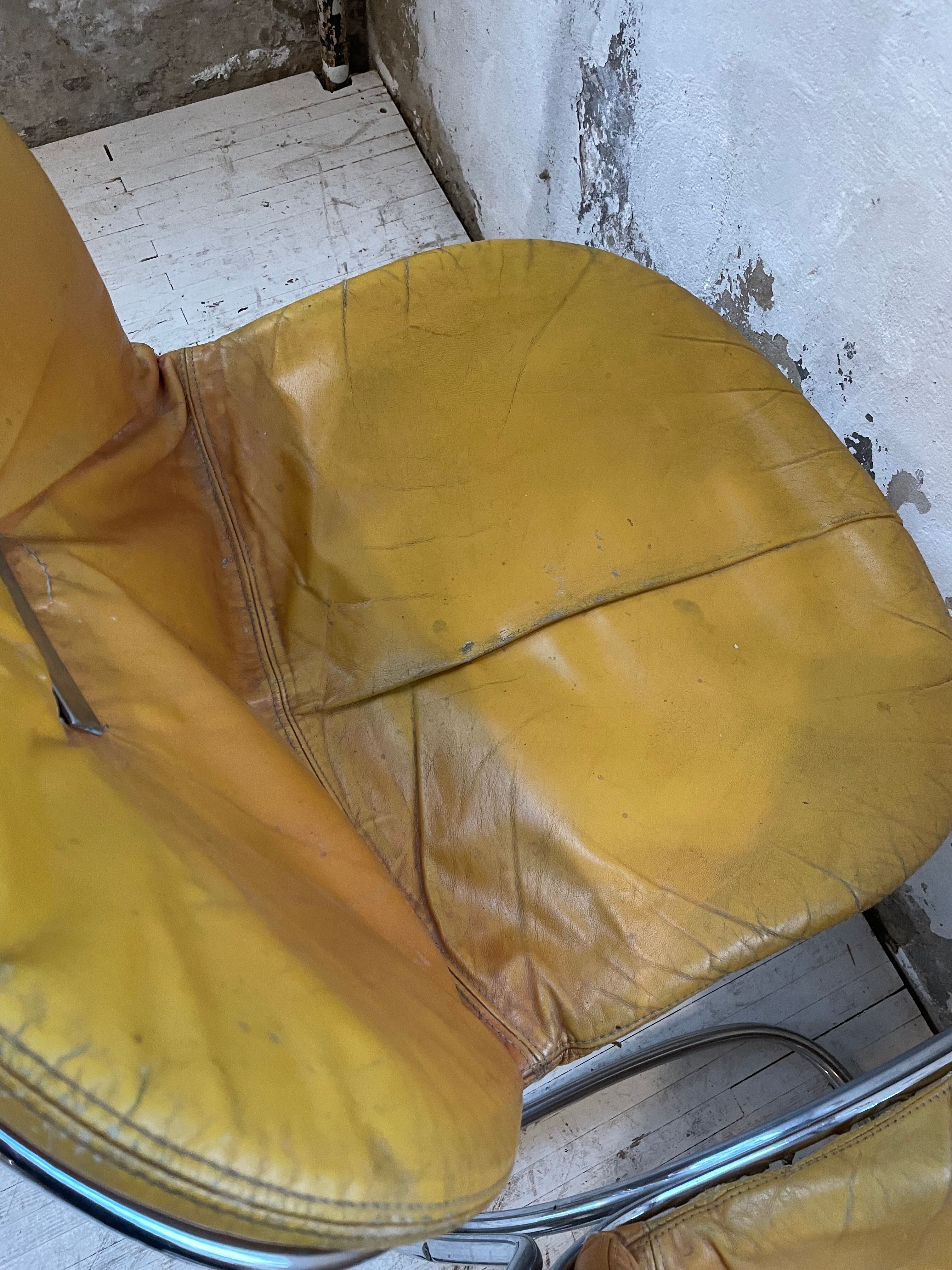 4 chairs Rinaldi "Sabrina" yellow leather