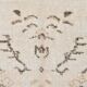 Rare tapis vintage fait main tons rose poudré et beige, motifs floraux