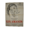 Affiche originale cinéma "Les Amants" de 1958 Jeanne Moreau
