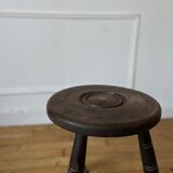 Turned wooden tripod stool