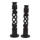 Twisted ebony candle holder