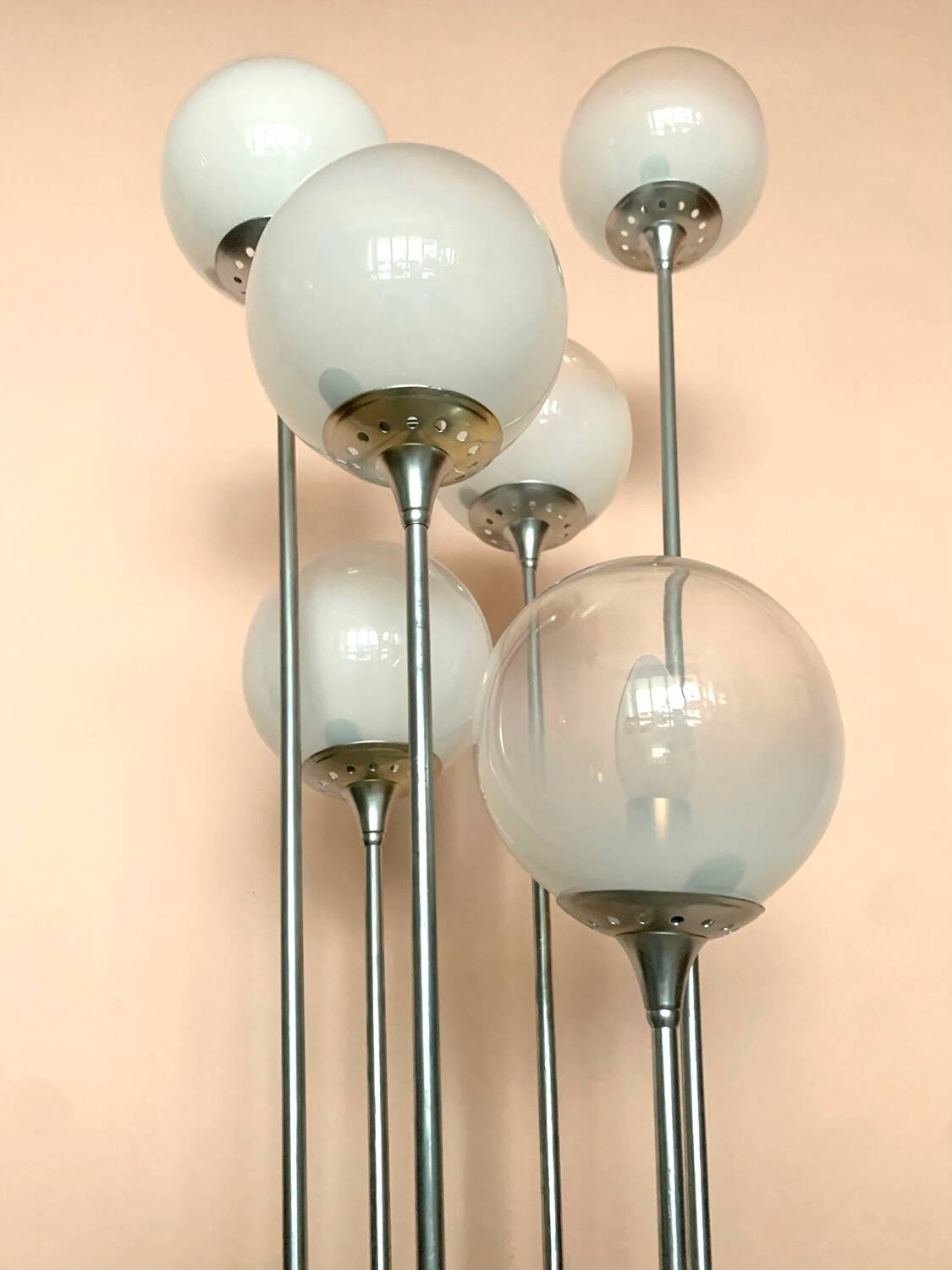 Contemporary Floor lamp in Chrome and Murano glass