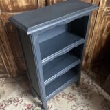 Antique mini oak bookcase – small 19th-century library with slate patina, a lovely rarity.