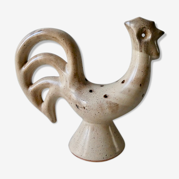 Flower base ceramic rooster, signed Dieulefit Caves, height 32 cm