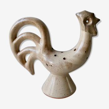 Pique-fleur, coq en céramique, signé Les grottes Dieulefit, hauteur 32 cm