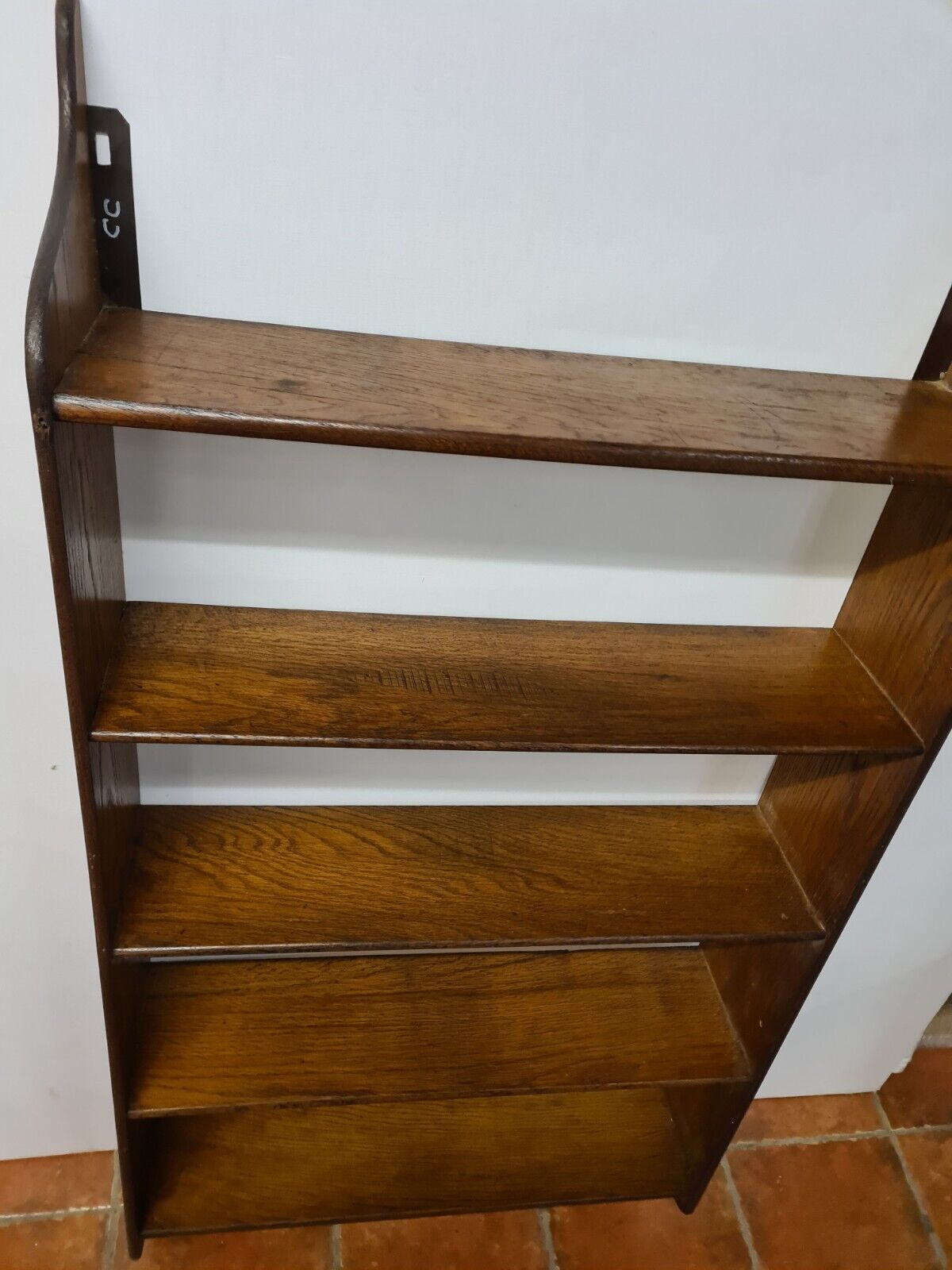 Oak wall bookcase shelf
