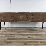 Mid Century Chest of Drawers in Mahogany, Brass and Glass