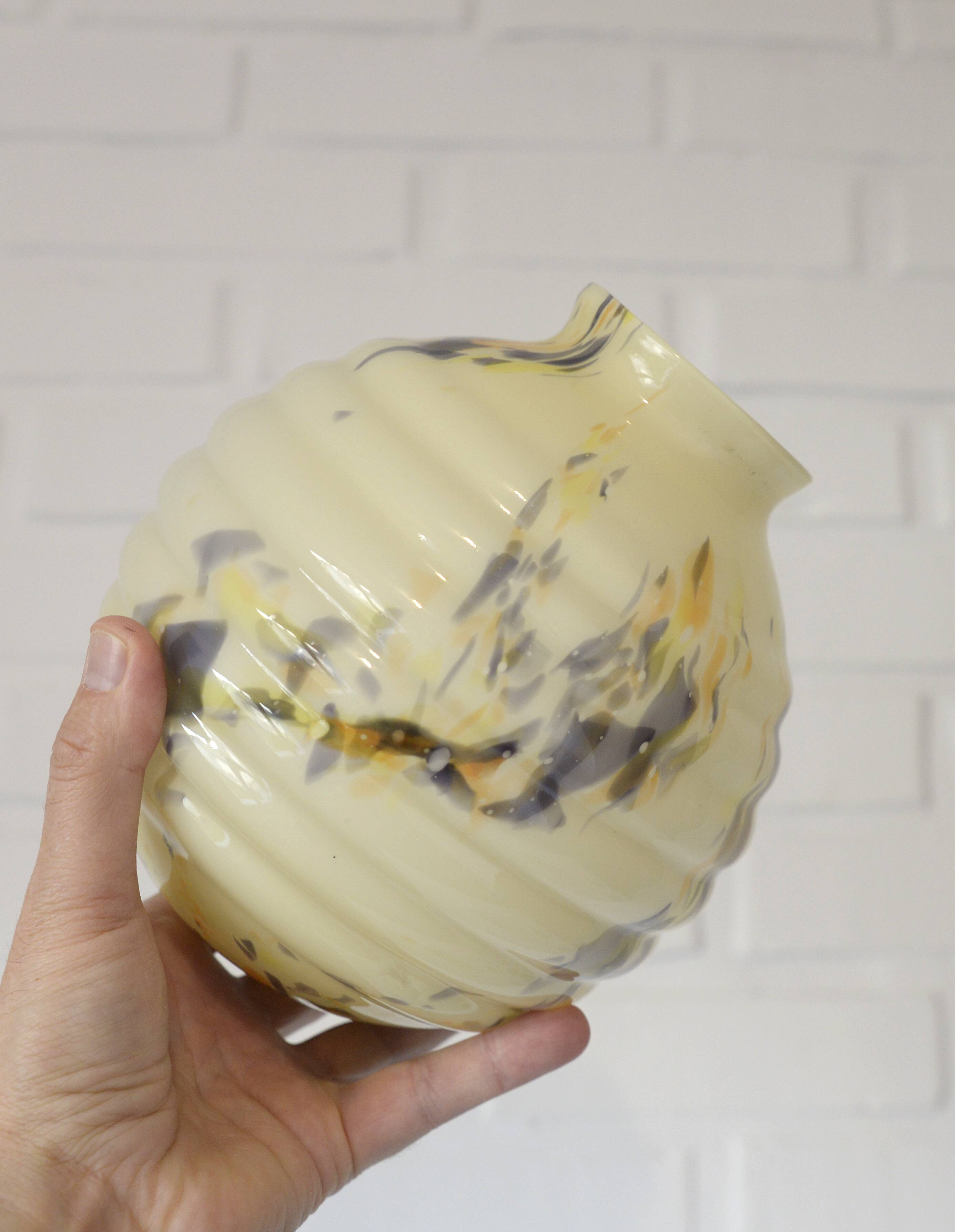 Art Deco redesign pendant lamp  / marbled glass antique hanging lamp