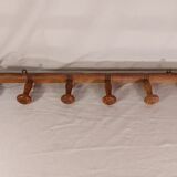 Wall coat rack 6 wooden hooks 1900s