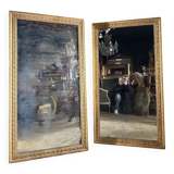 Paire De Miroirs Du Début Du XIXe En Bois Doré De Style Louis XVI