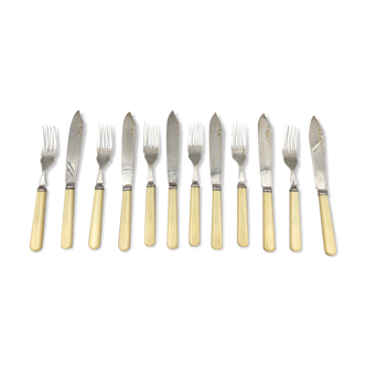 Metal service epns sheffield england 6 knives 6 forks xxeme