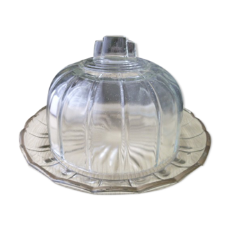 Old moulded pressed glass cheese bell