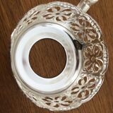 6 tea cups with silver metal support
