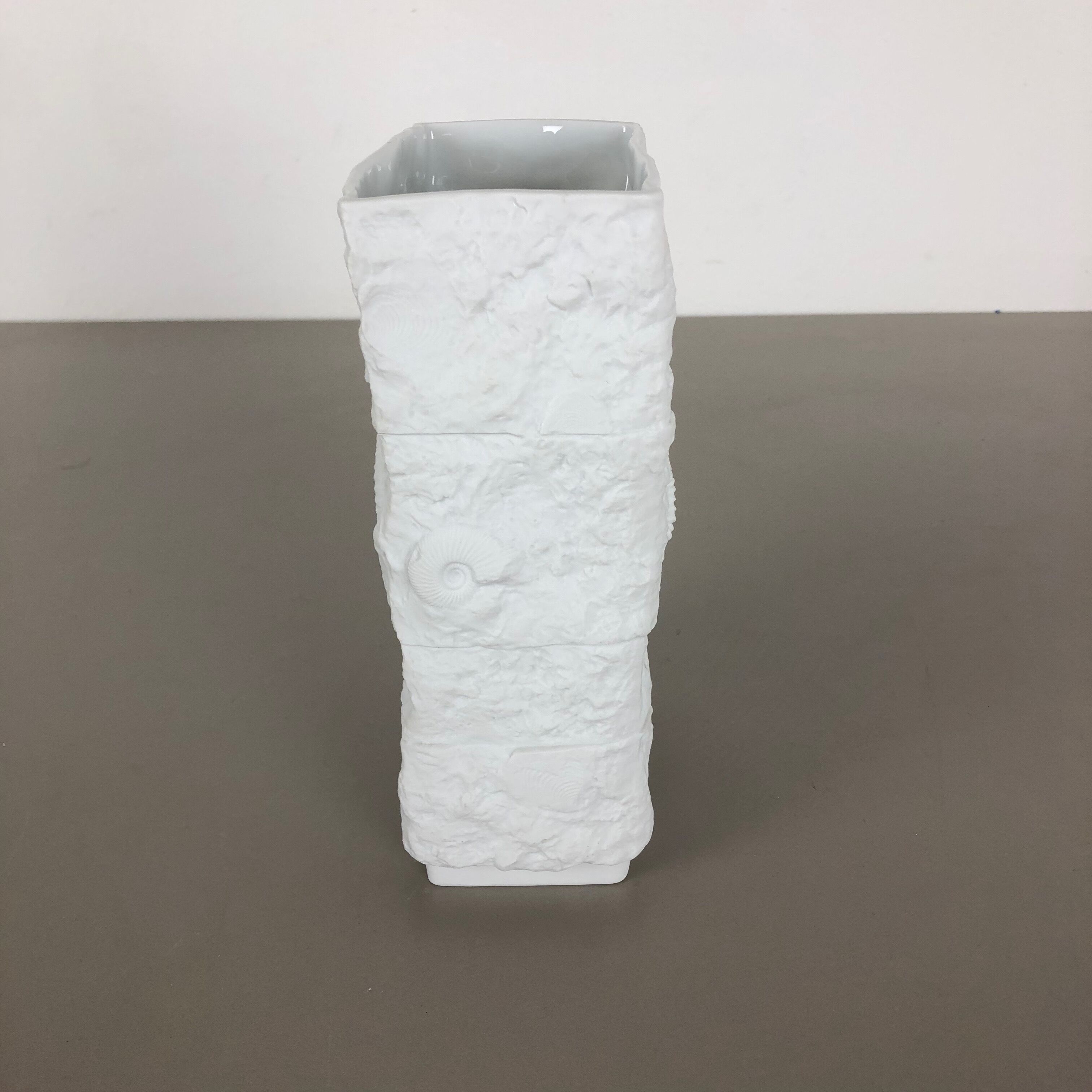 1970s OP Art biscuit porcelain german vase made by  AK Kaiser, Germany