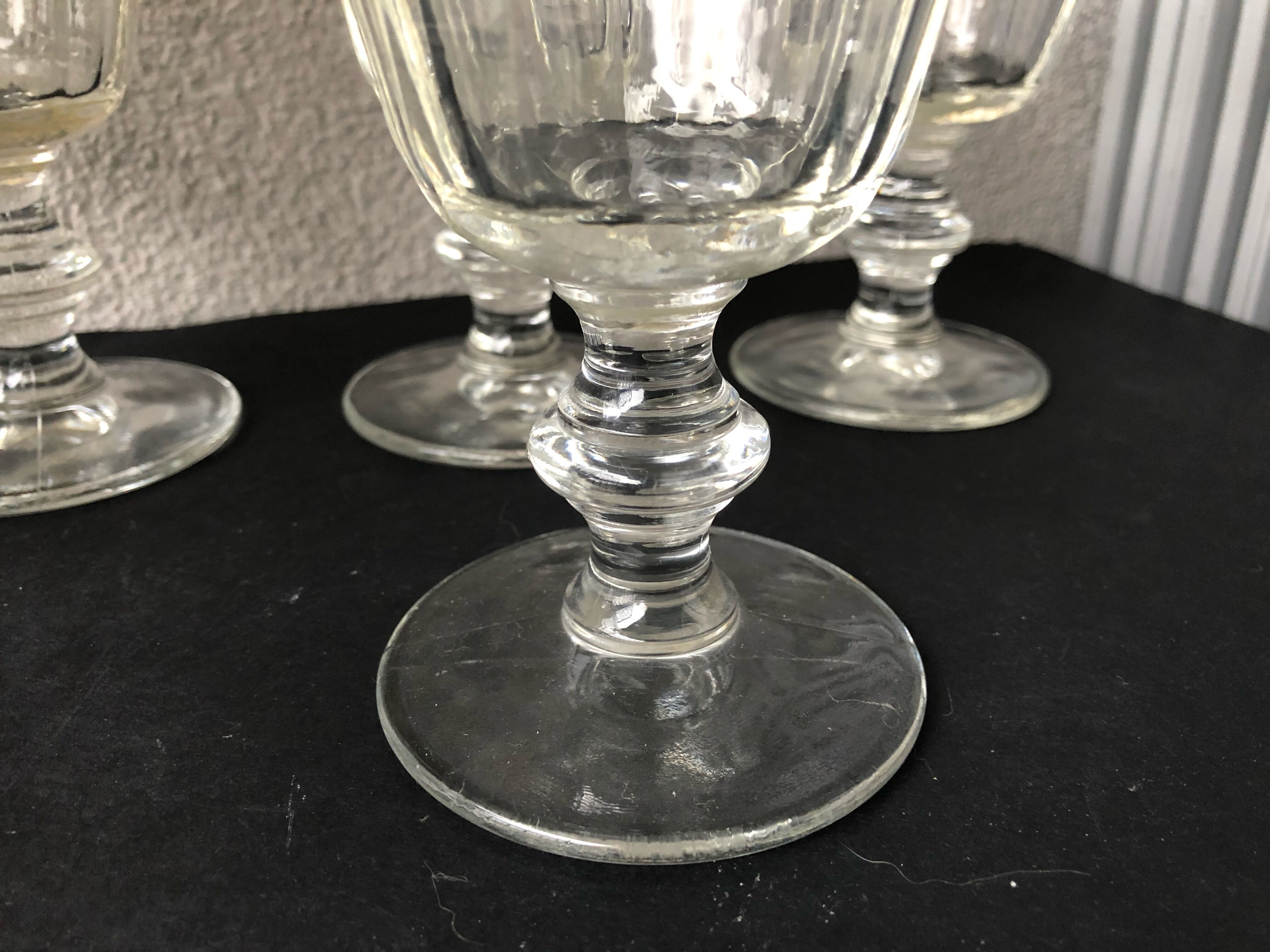 Charles X-style moulded glass walking glasses