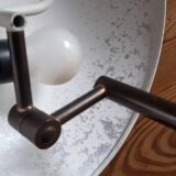 Vintage lamp green lacquered metal and brass