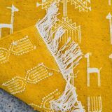 Tapis jaune et blanc berbère 115x63cm