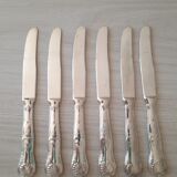 Set of 6 silver metal knives