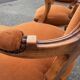 Pair of Louis XV style armchairs in ochre velvet
